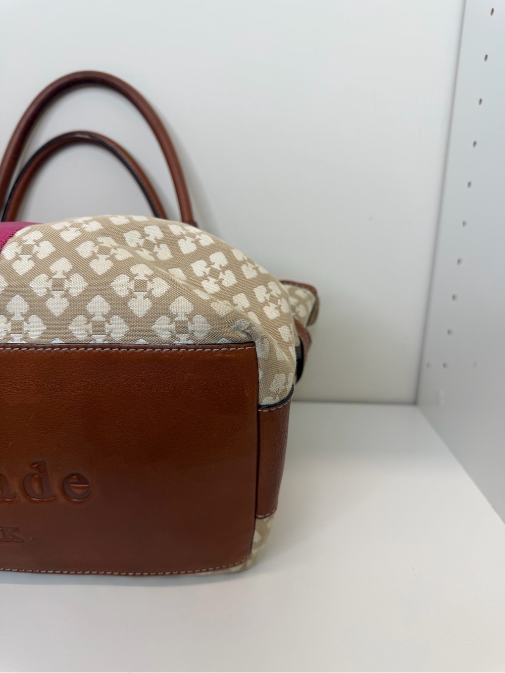 Kate Spade Stucco Stevie Canvas Shoulder Bag Logo preppy designer - Picture 7 of 14